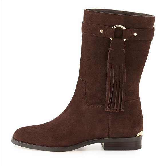 Michael Kors Brown Suede Rhea Fringe Boots - Picture 1 of 7